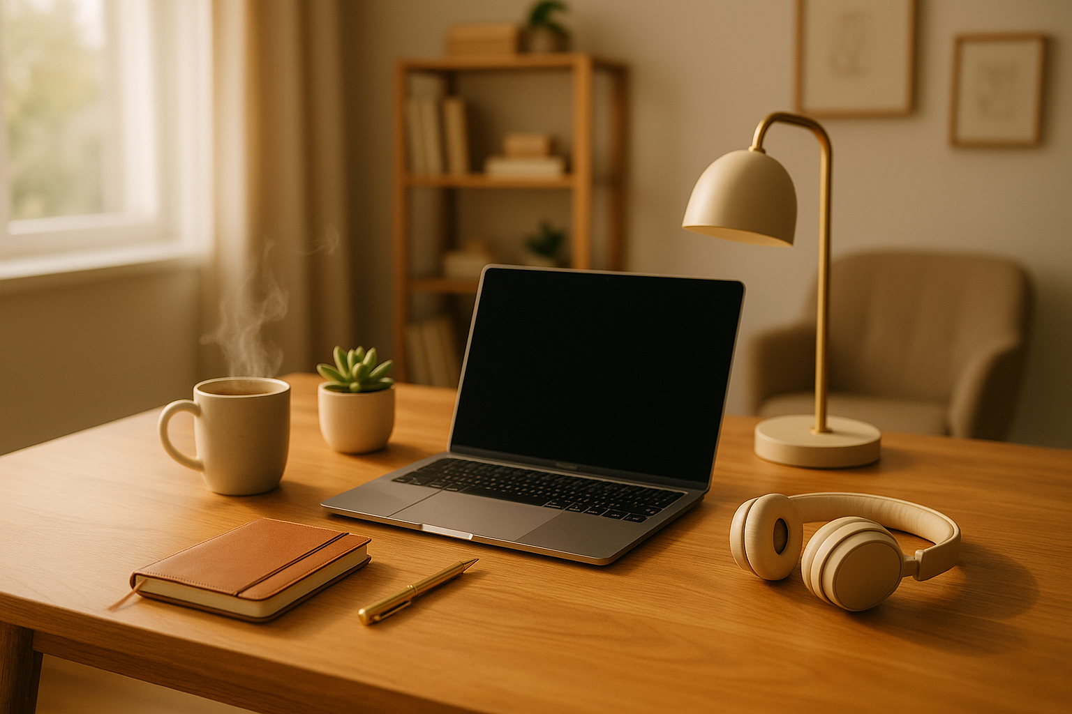 photo produit lifestyle (par ex. un bureau avec accessoires, une ambiance maison, etc.